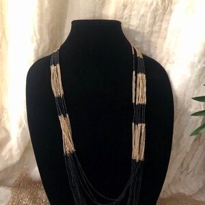 🌸Black/gold waterfall chain necklace🌺💕🌸